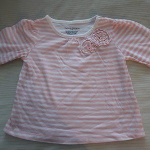 Faded galory baby girl top pink and white striped